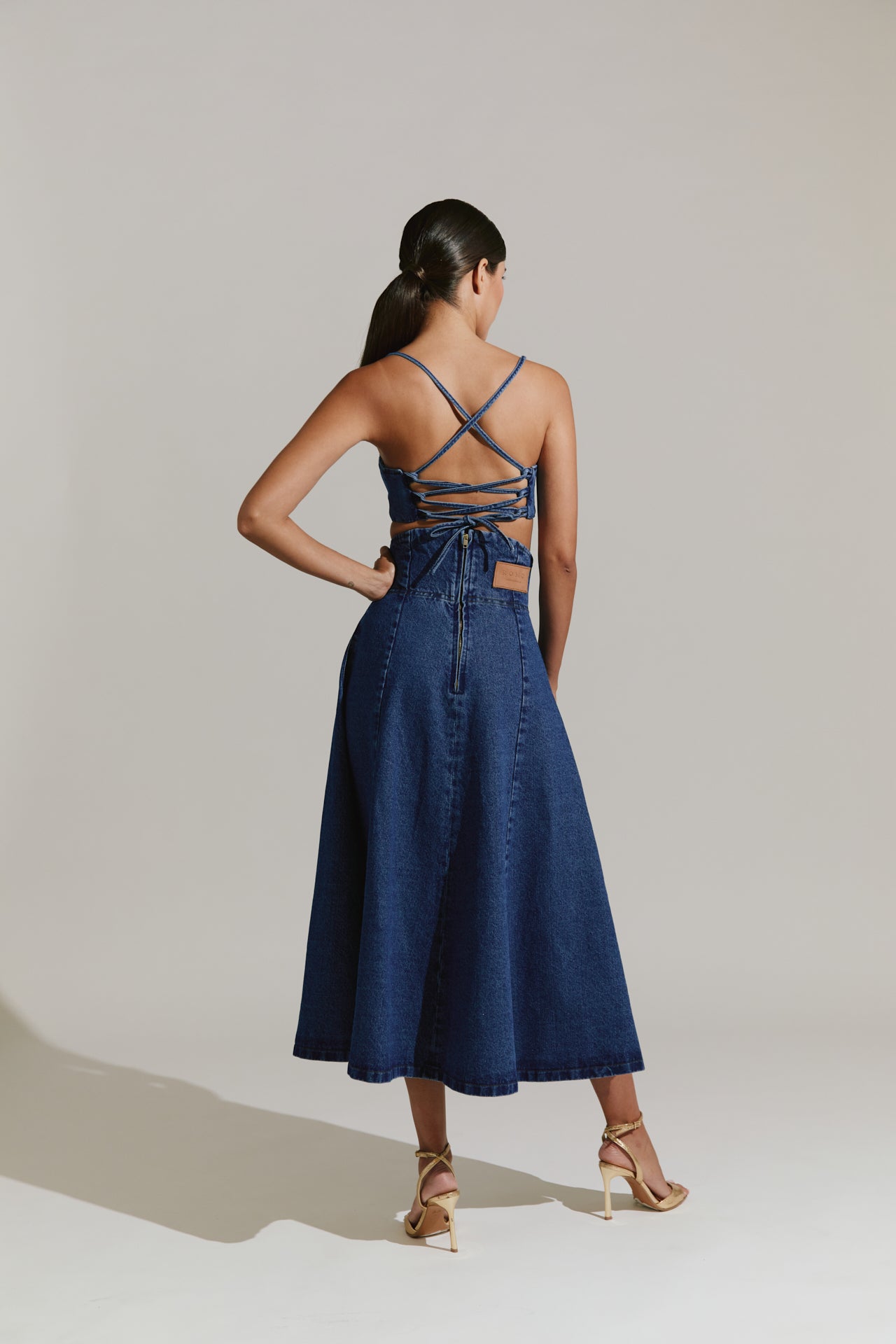Falda larga denim