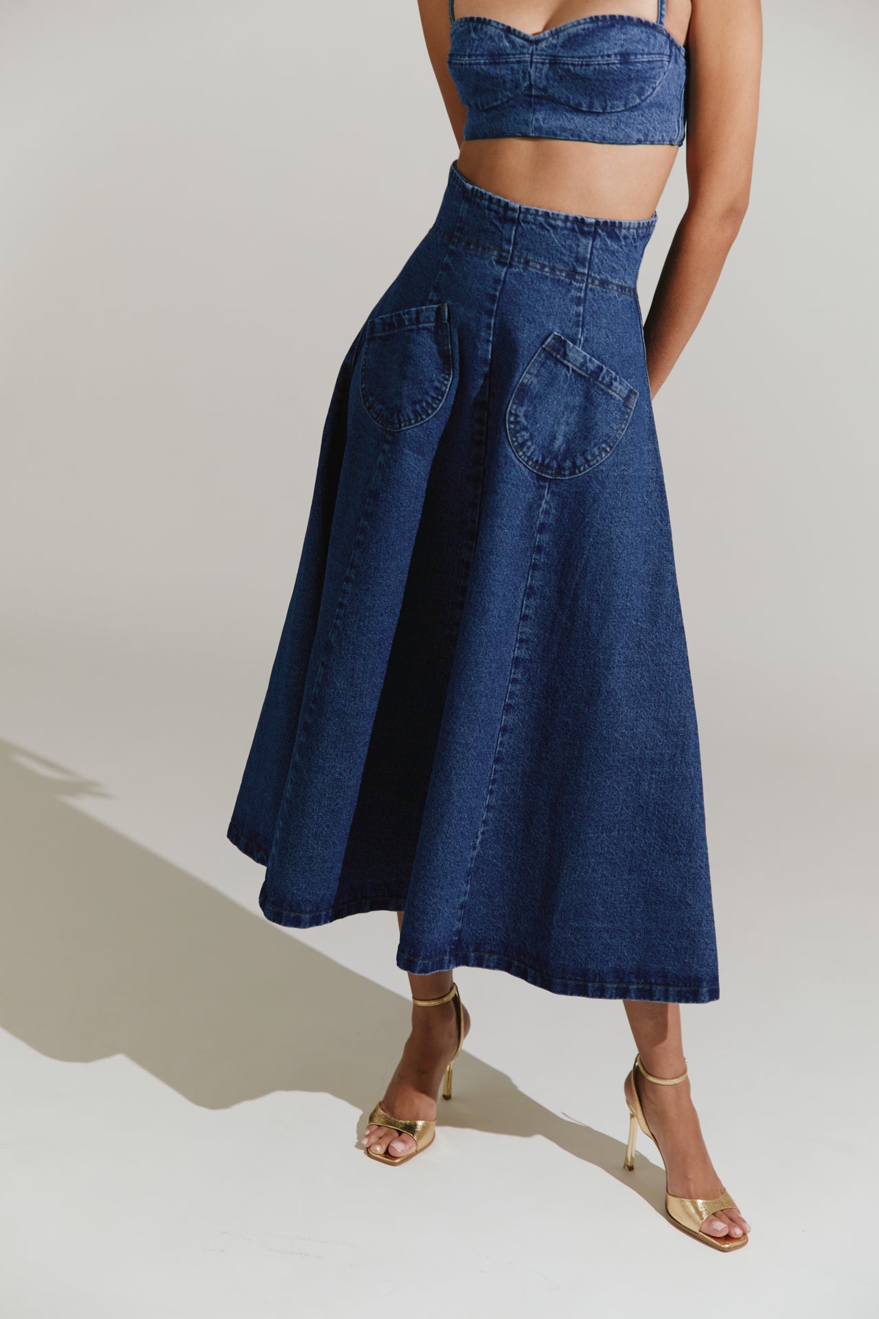 Falda larga denim