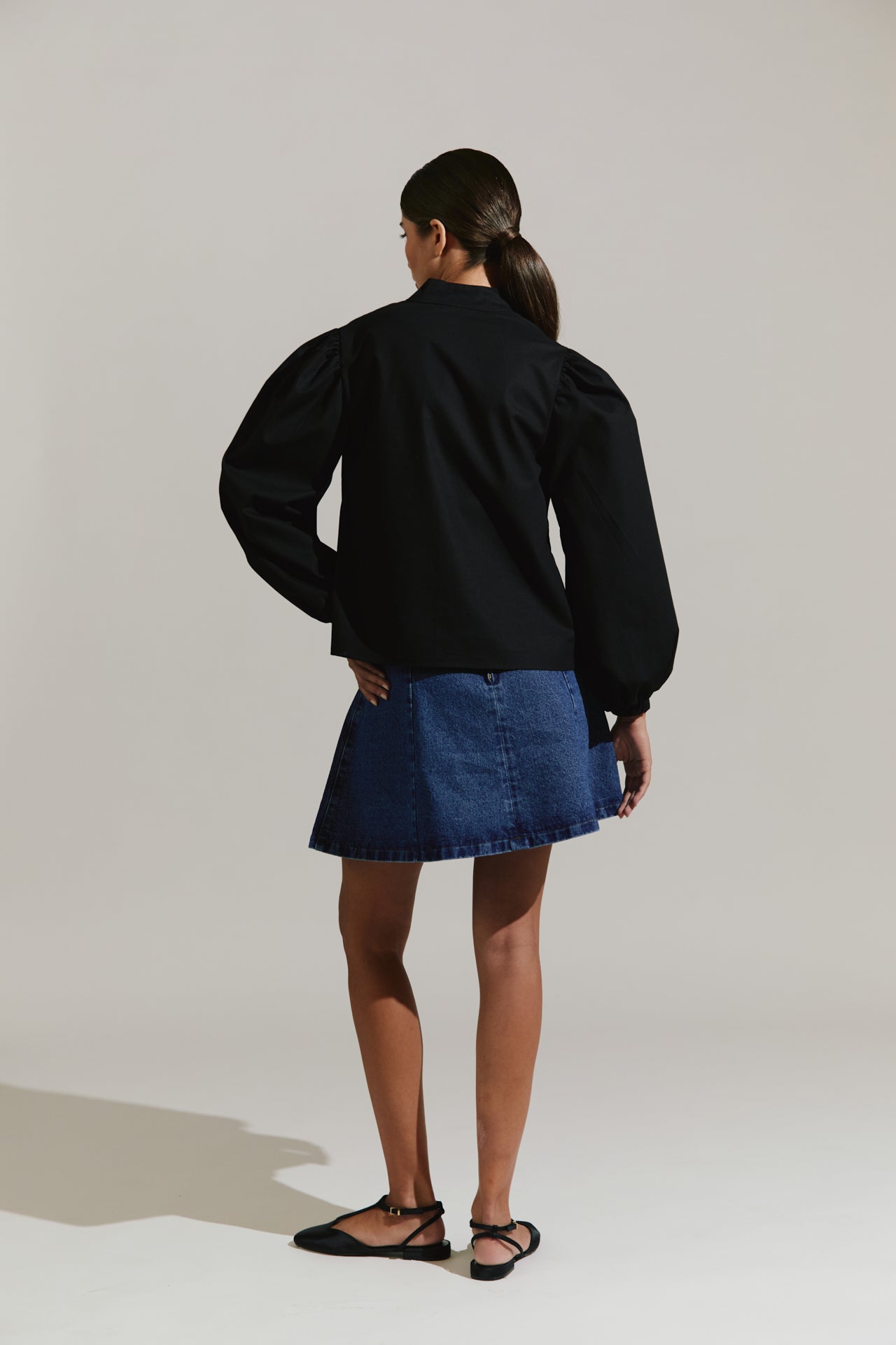 Blusa cuello mao manga larga
