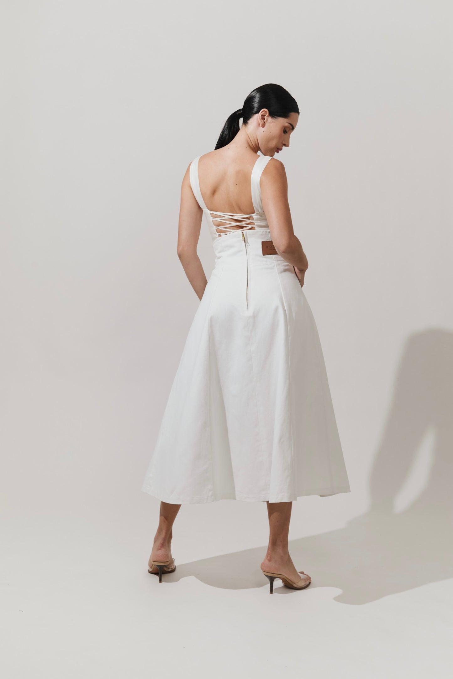 Falda denim off-white
