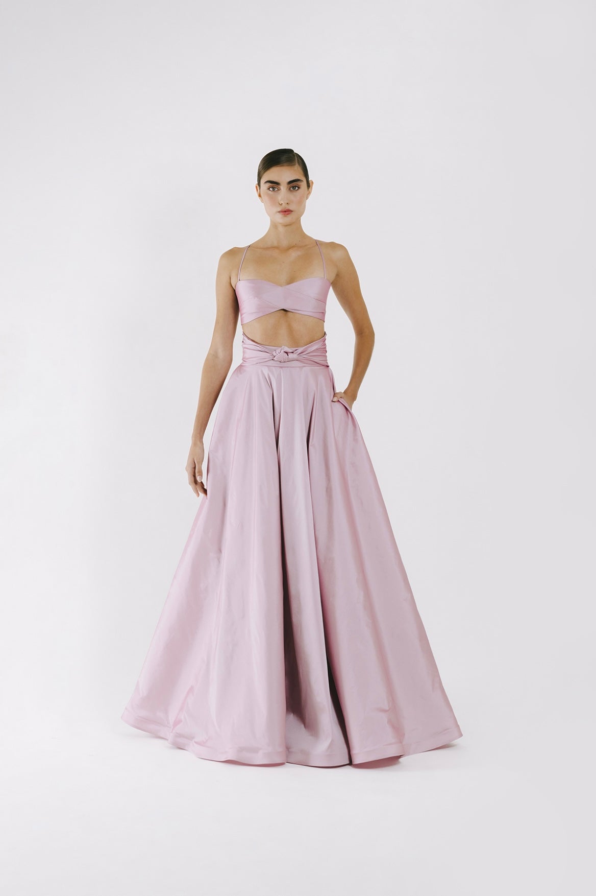 Maxi falda con detalle nudo