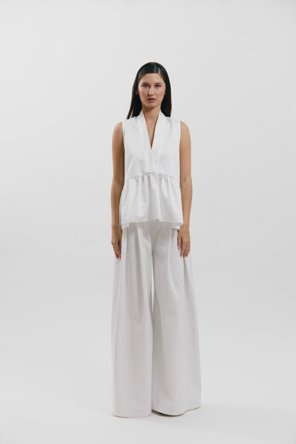 Blusa peplum con escote en V