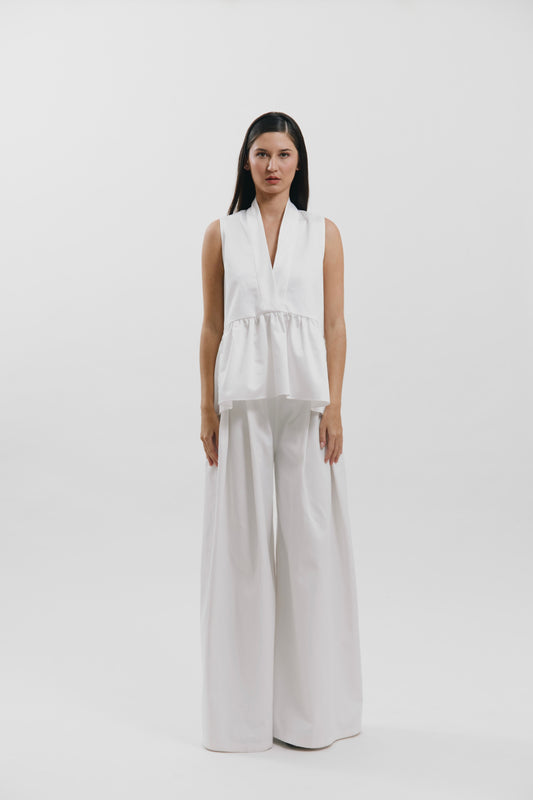 Blusa peplum con escote en V