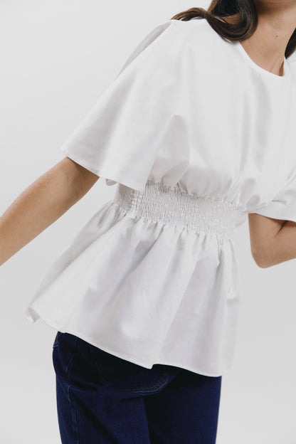 Top con detalle nido de abeja