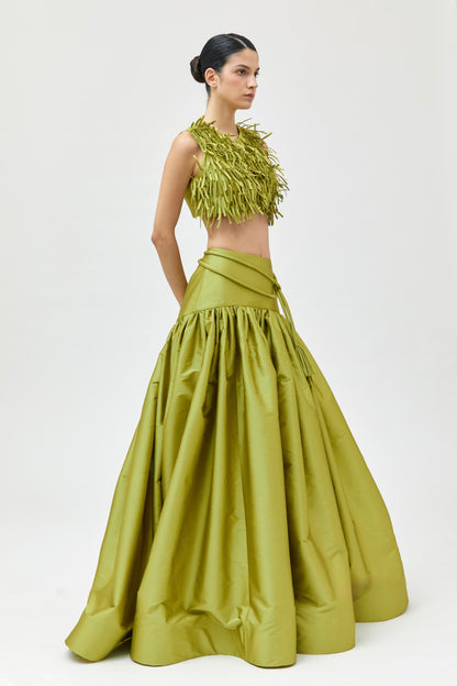 Chaleco crop con flecos