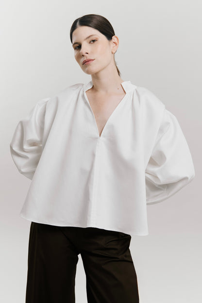 Blusa manga larga escote en V