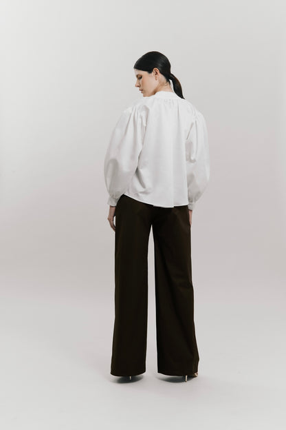 Blusa manga larga escote en V