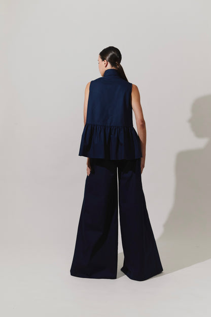 Top peplum con lazada