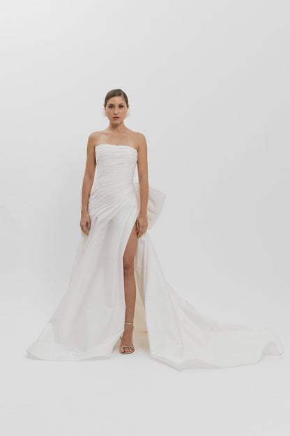 Vestido strapless drapeado Bridal