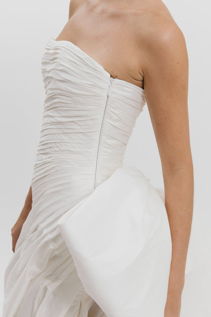 Vestido strapless drapeado Bridal