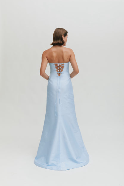 Vestido columna strapless