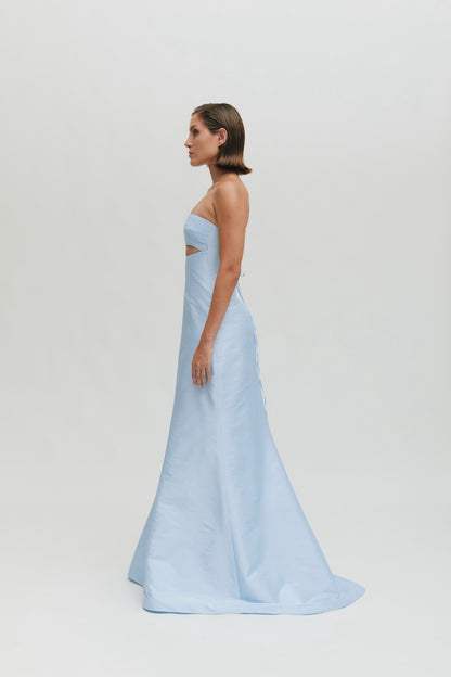 Vestido columna strapless
