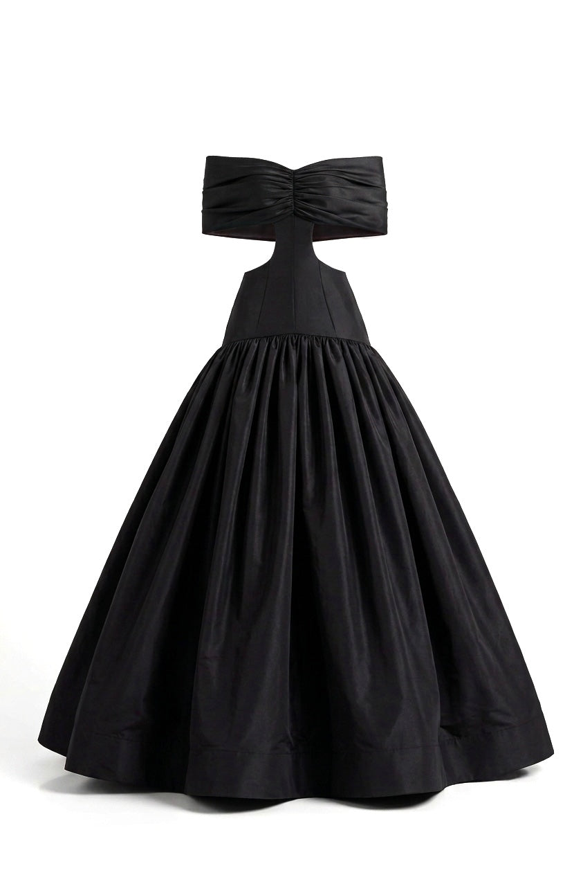 Maxi vestido off the shoulder con cut-outs en la cintura