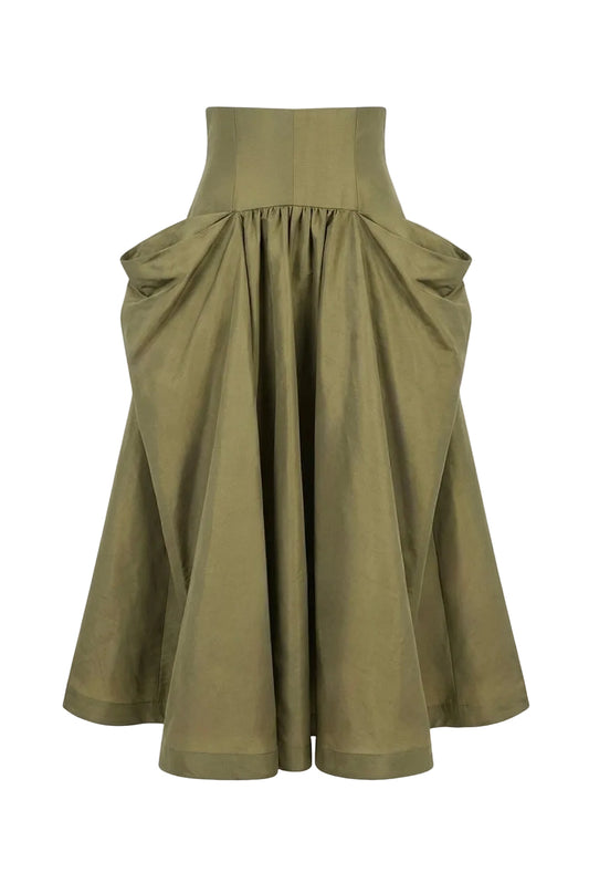 Falda midi con maxi bolsillos