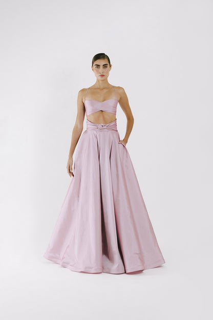Maxi falda con detalle nudo