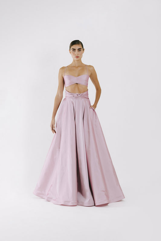 Maxi falda con detalle nudo