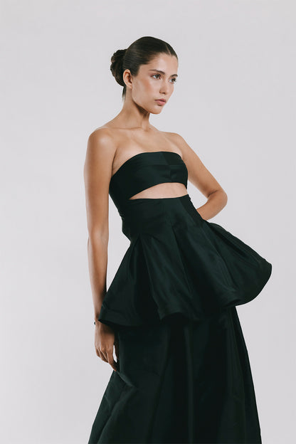 Top peplum strapless