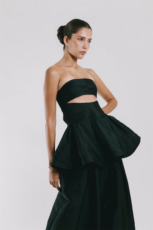Top peplum strapless