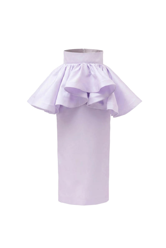 Falda midi estructurada con peplum