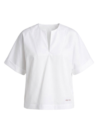 Blusa de mangas cortas con vuelta