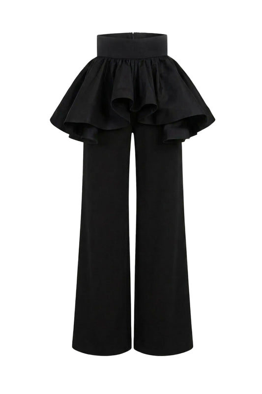 Pantalón con detalle peplum