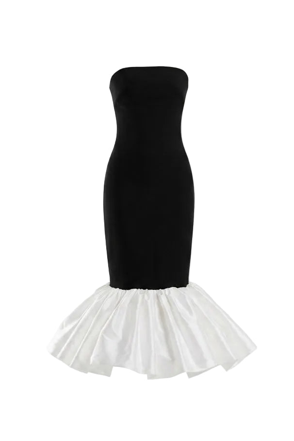 Vestido midi con mini vuelo sirena