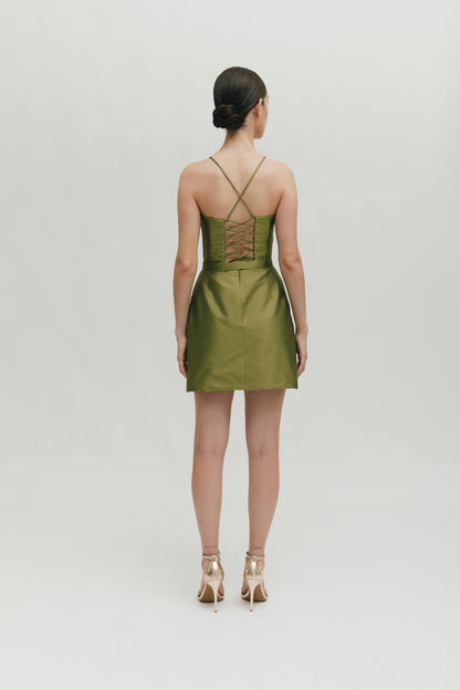 Vestido drapeado corto