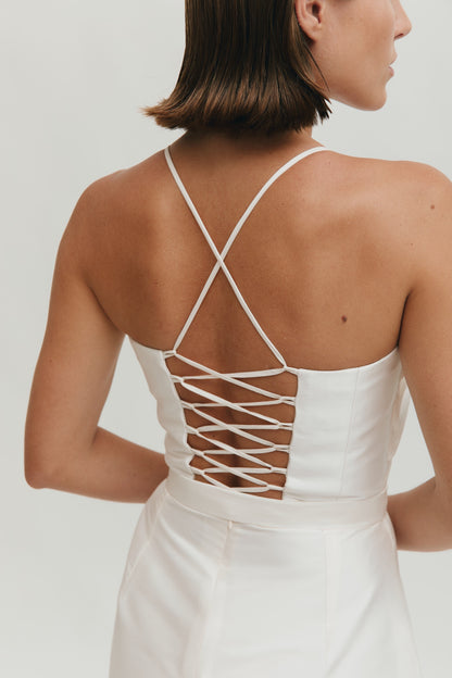 Vestido drapeado mini Bridal