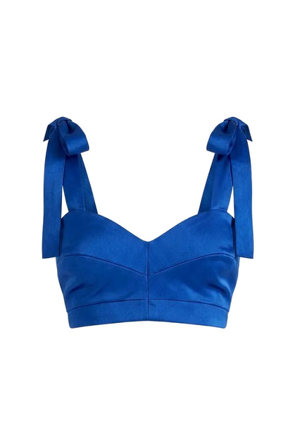 Top bustier con tiras de lazo
