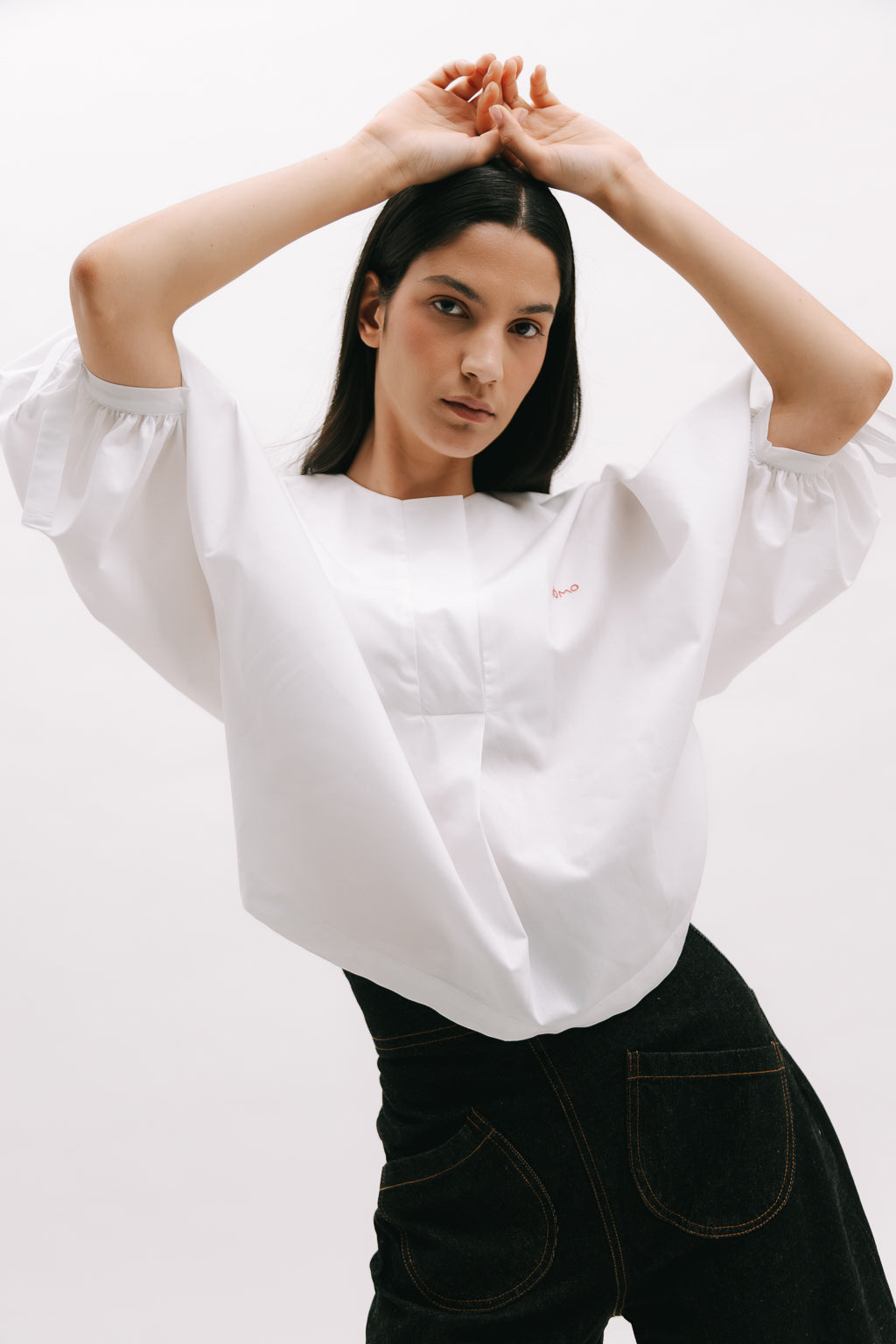 Blusa manga balloon con lazos