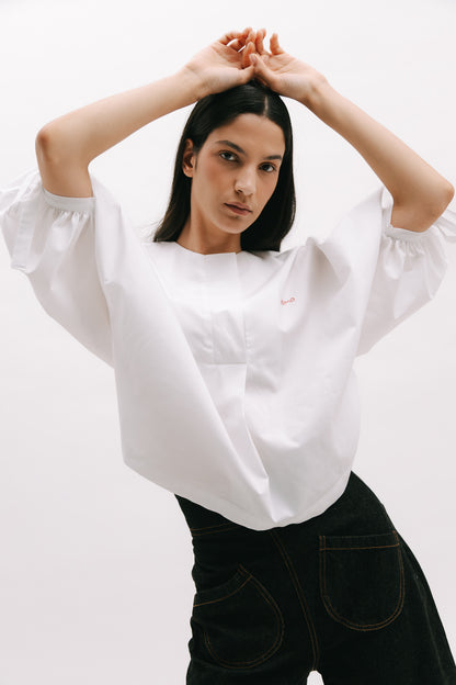 Blusa manga balloon con lazos