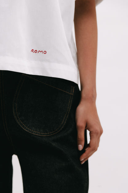 Blusa de mangas cortas con vuelta